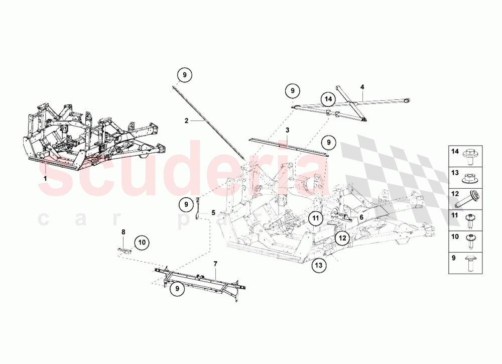 Front Frame Elements 3 of Lamborghini Lamborghini Aventador LP700 Coupe