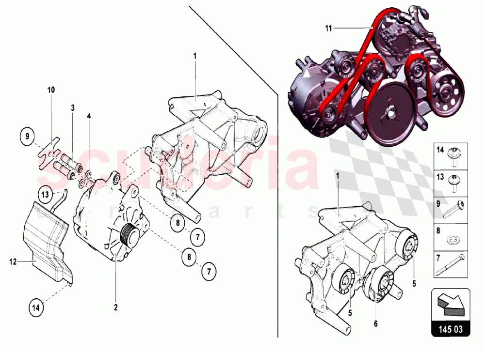 HEAD TIMING SYSTEM - ALTERNATOR of Lamborghini Lamborghini Aventador LP750 SV Roadster