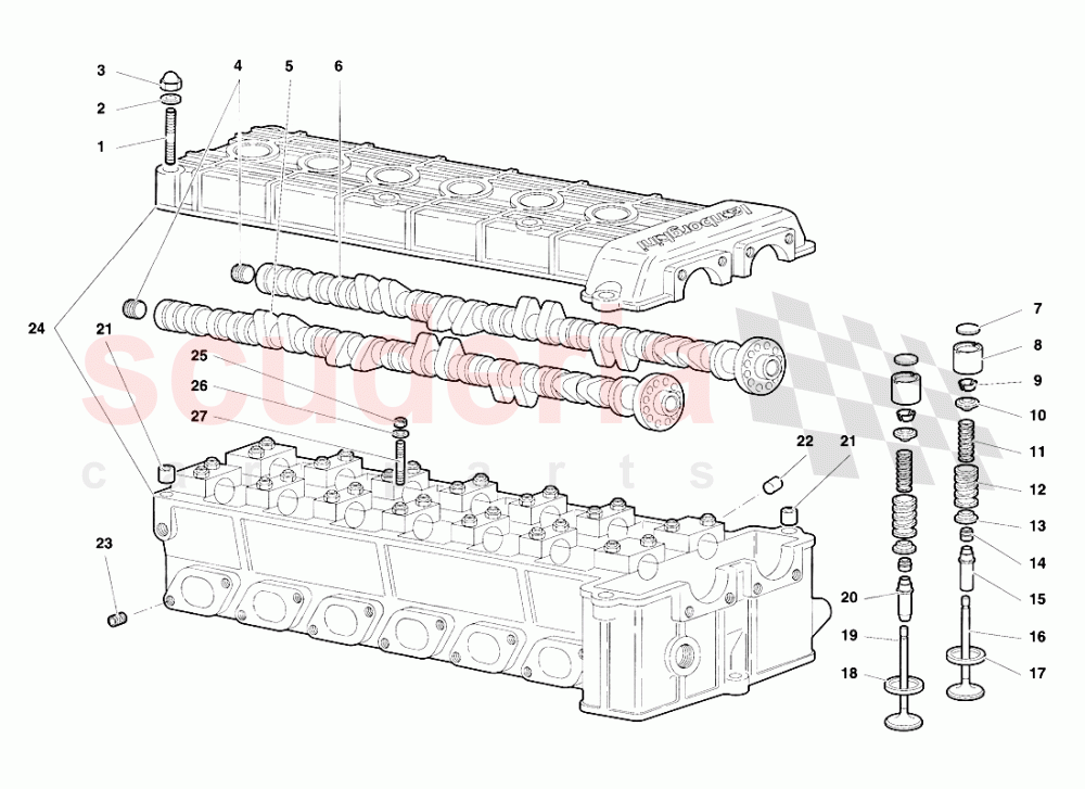 Right Cylinder Head of Lamborghini Lamborghini Diablo SV (1995-1997)