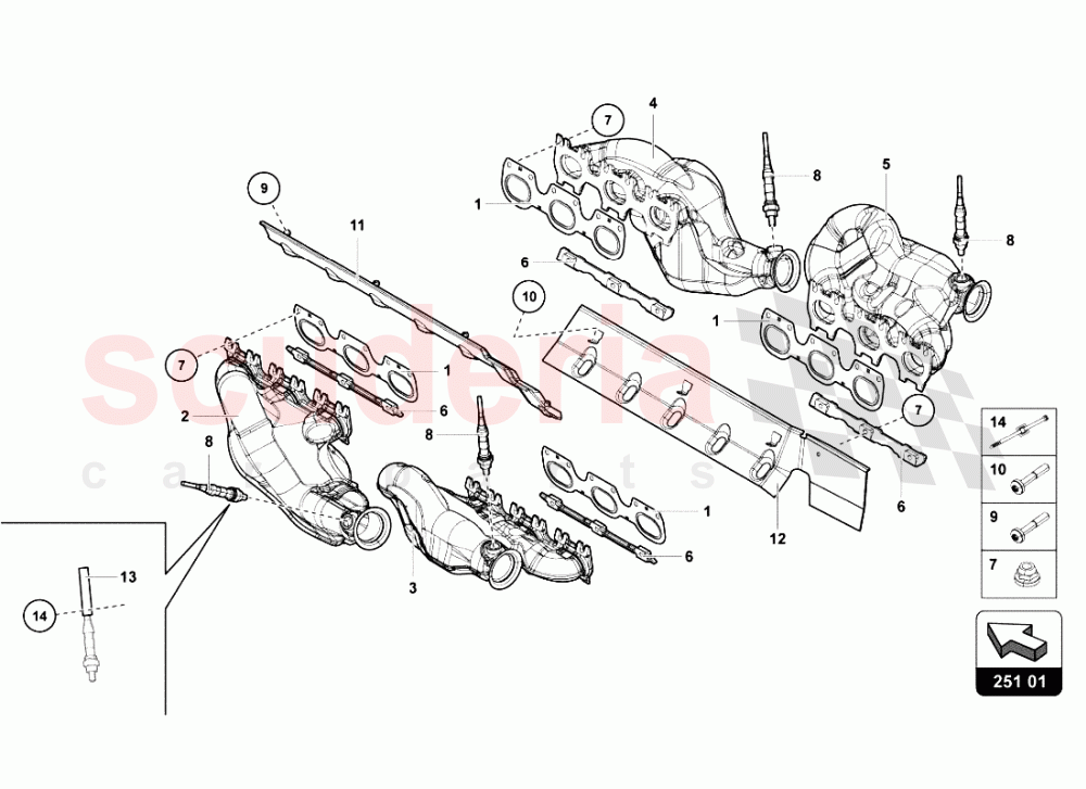 EXHAUST SYSTEM 1 of Lamborghini Lamborghini Aventador LP700 Roadster