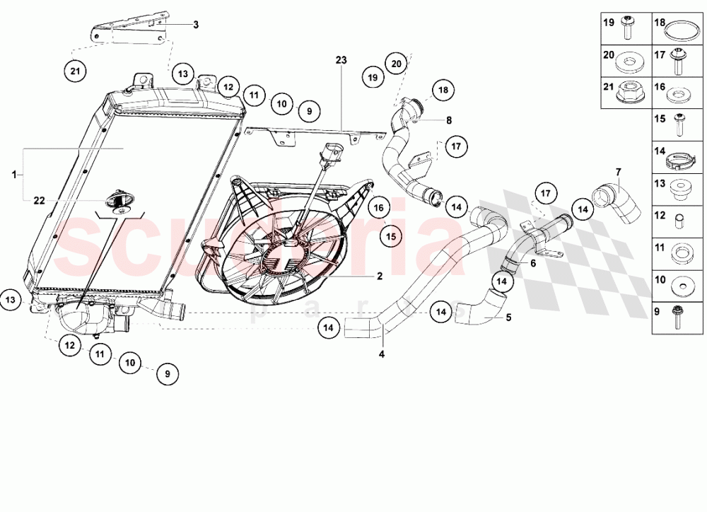 Water Cooling System 1 of Lamborghini Lamborghini Aventador LP700 Coupe