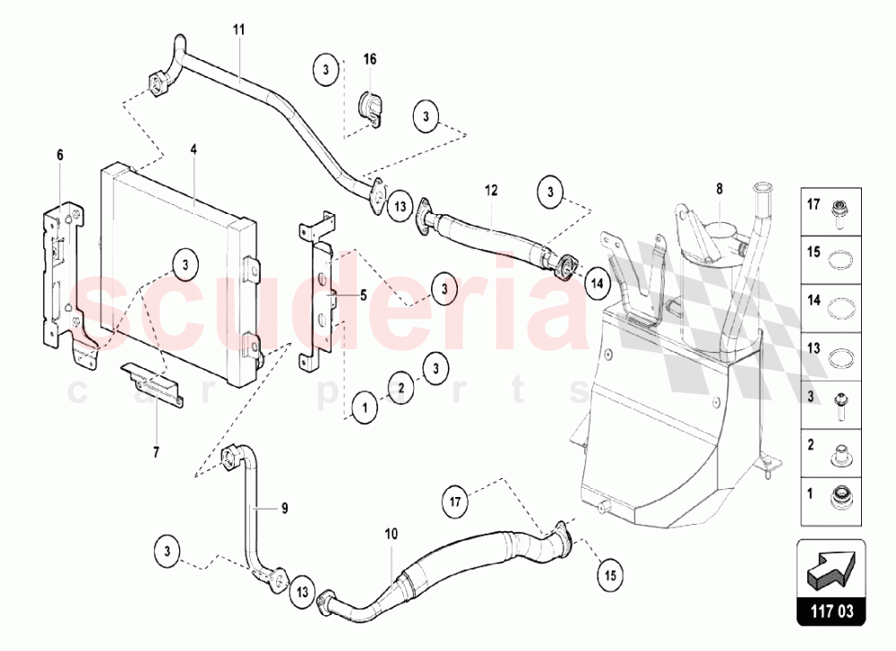 OIL SYSTEM RADIATOR 2 of Lamborghini Lamborghini Aventador LP750 SV Coupe