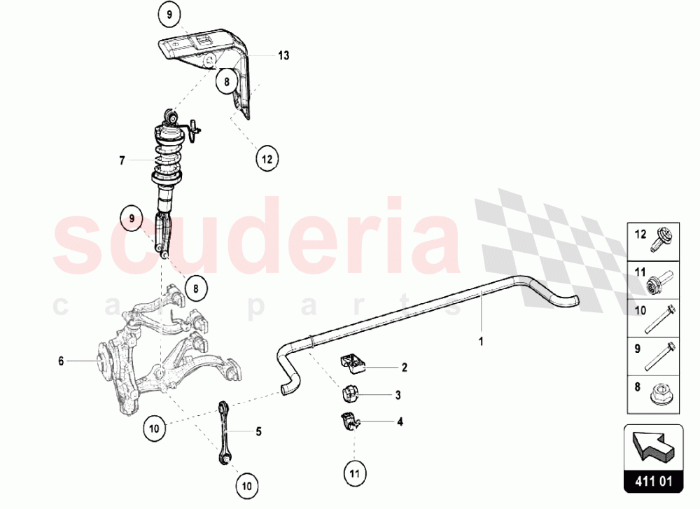 FRONT SUSPENSION of Lamborghini Lamborghini Huracan LP610 Spyder