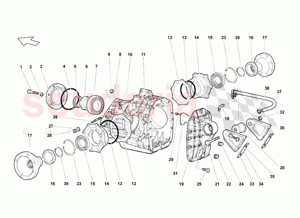 Rear Differential Case of Lamborghini Lamborghini Murcielago LP640