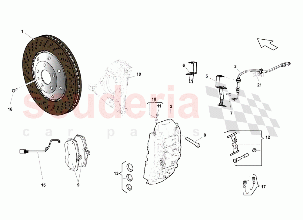 Front Brakes Discs Ccb of Lamborghini Lamborghini Gallardo LP560 Coupe