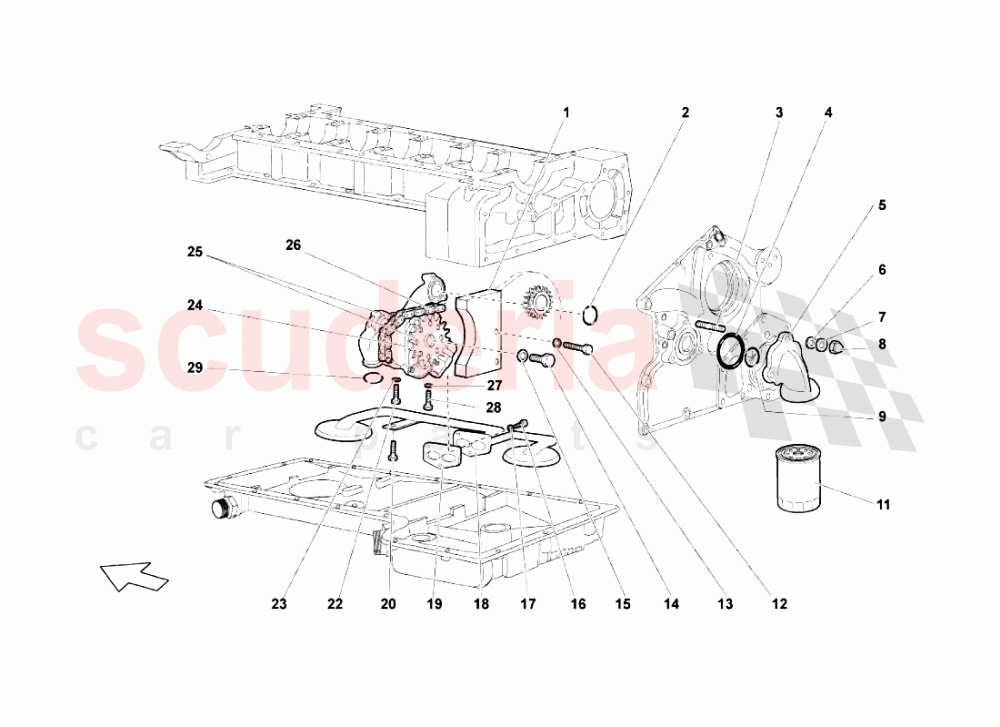 Engine Oil Pump of Lamborghini Lamborghini Murcielago LP670