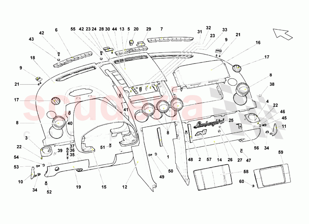 Dashboard of Lamborghini Lamborghini Gallardo (2003-2005)