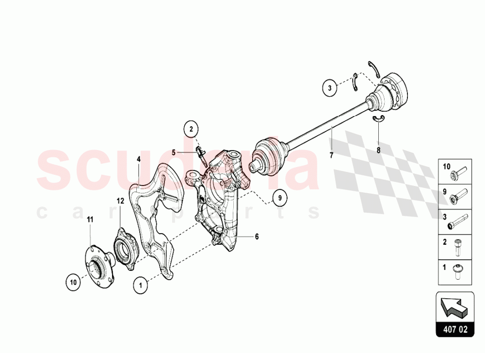 FRONT DRIVE SHAFT of Lamborghini Lamborghini Aventador LP720 Roadster