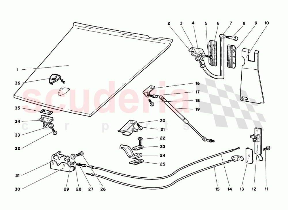 Front Bonnet of Lamborghini Lamborghini Diablo VT 6.0 (2000-2001)