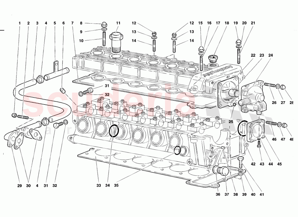 Accessories for Left Cylinder Head of Lamborghini Lamborghini Diablo VT Roadster (1998-2000)