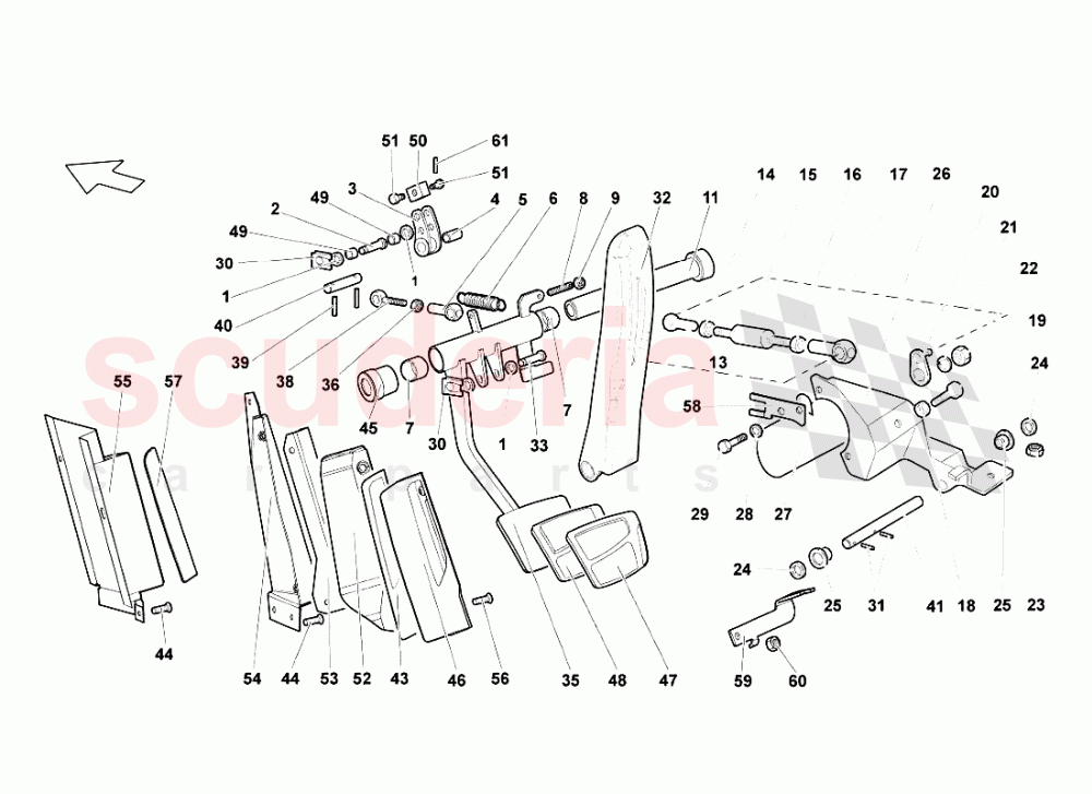 E-gear Control Pedal of Lamborghini Lamborghini Murcielago LP640 Roadster