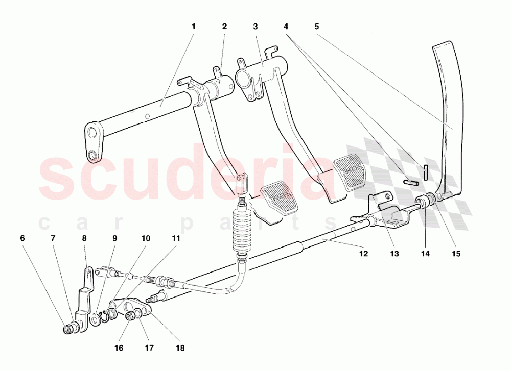 Pedals (Valid for UK 1998) of Lamborghini Lamborghini Diablo VT Roadster (1998-2000)