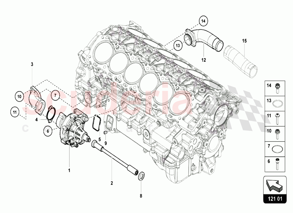 WATER PUMP of Lamborghini Lamborghini Aventador LP720 Coupe