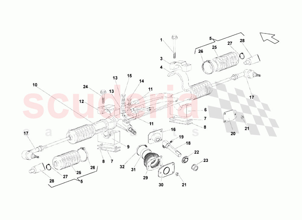 Steering Rack of Lamborghini Lamborghini Gallardo Superleggera