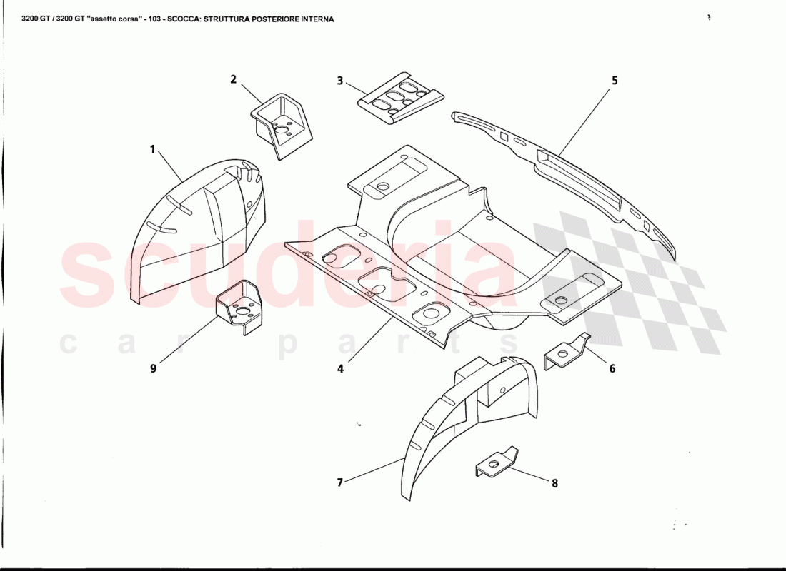 BODY SHEEL: REAR INNER STRUCTURES of Maserati Maserati 3200 GT / Assetto Corsa