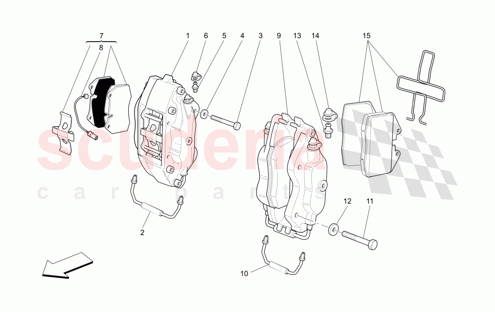 BRAKING DEVICES ON WHEELS (Available with: "GranSport MC Victory" Version) of Maserati Maserati GranSport Coupe (2005-2007)