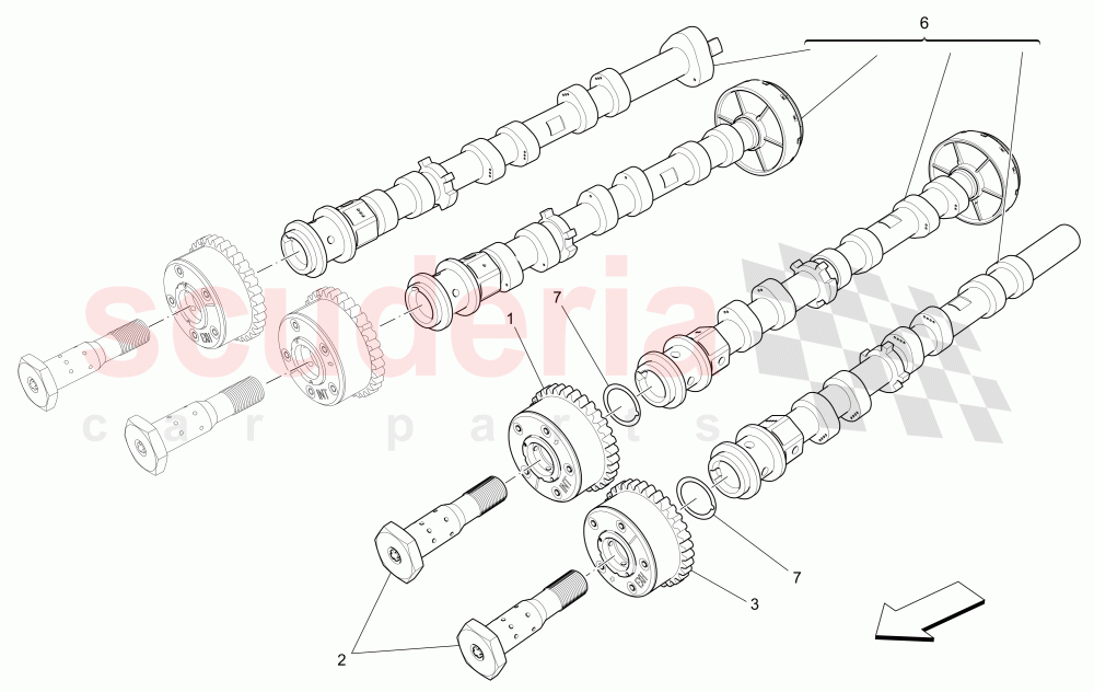 LH CYLINDER HEAD CAMSHAFTS of Maserati Maserati Levante (2017+)