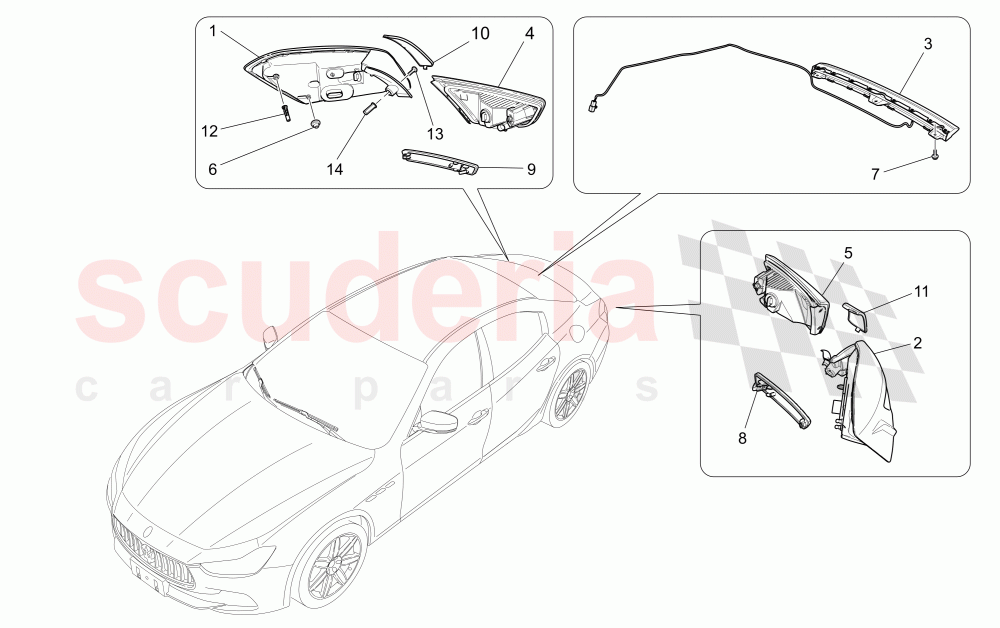 TAILLIGHT CLUSTERS of Maserati Maserati Ghibli (2014-2016)