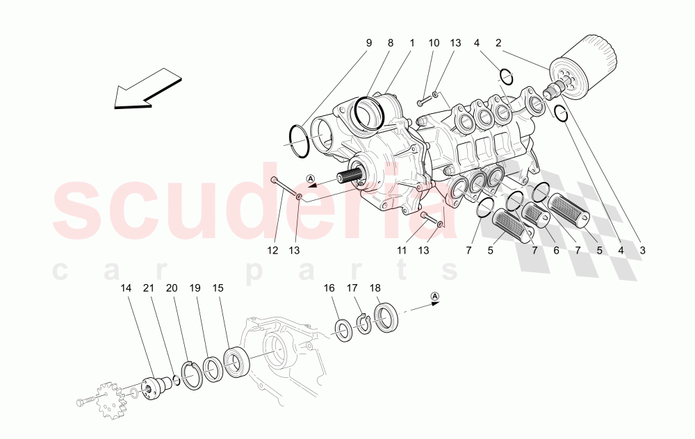 LUBRICATION SYSTEM: PUMP AND FILTER of Maserati Maserati Quattroporte (2003-2007) DuoSelect