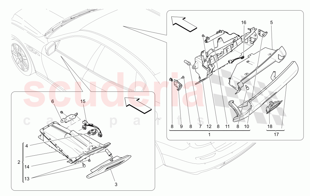 GLOVE COMPARTMENTS of Maserati Maserati Quattroporte (2013-2016) Diesel