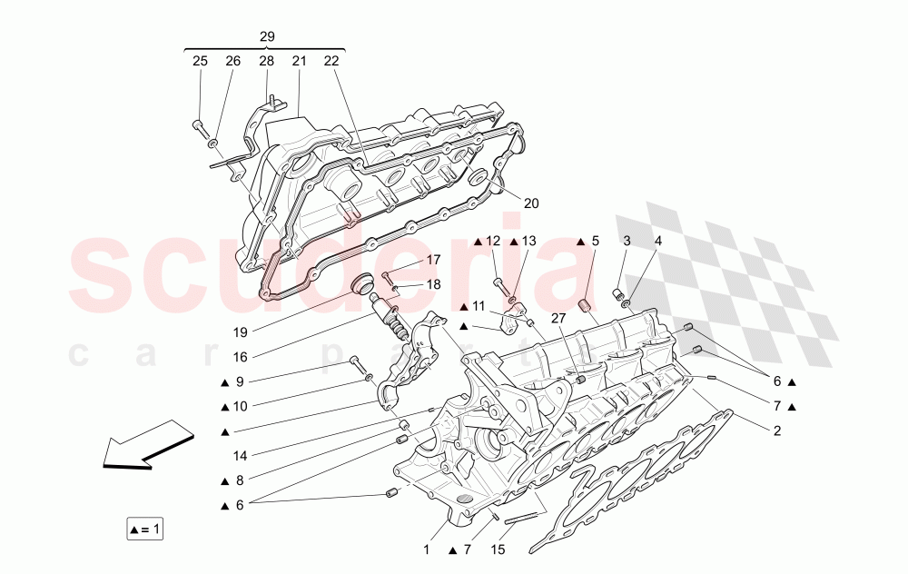 RH CYLINDER HEAD of Maserati Maserati GranCabrio (2016+) MC Centennial