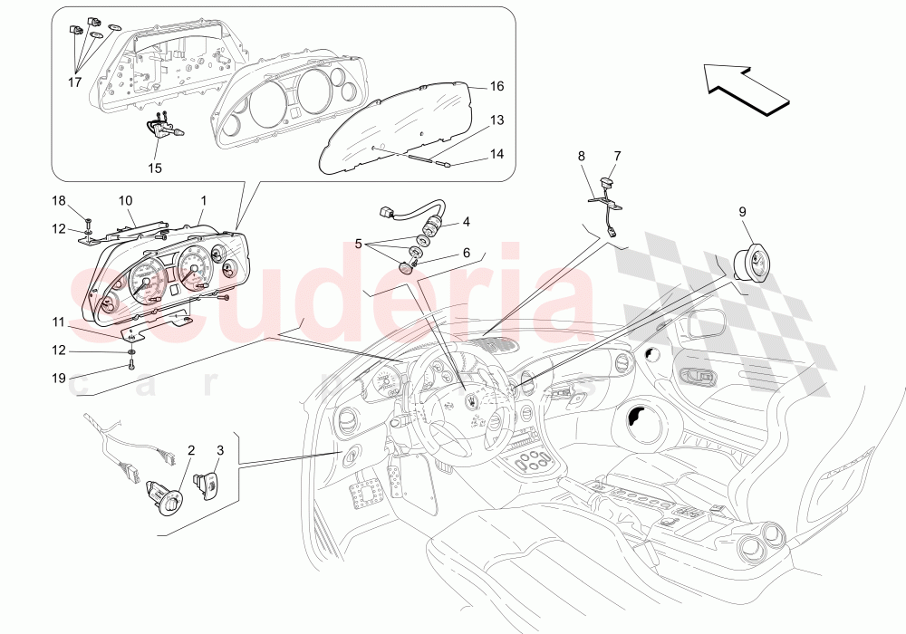 PASSENGER COMPARTMENT DEVICES (Dashboard) of Maserati Maserati GranSport Coupe (2005-2007)