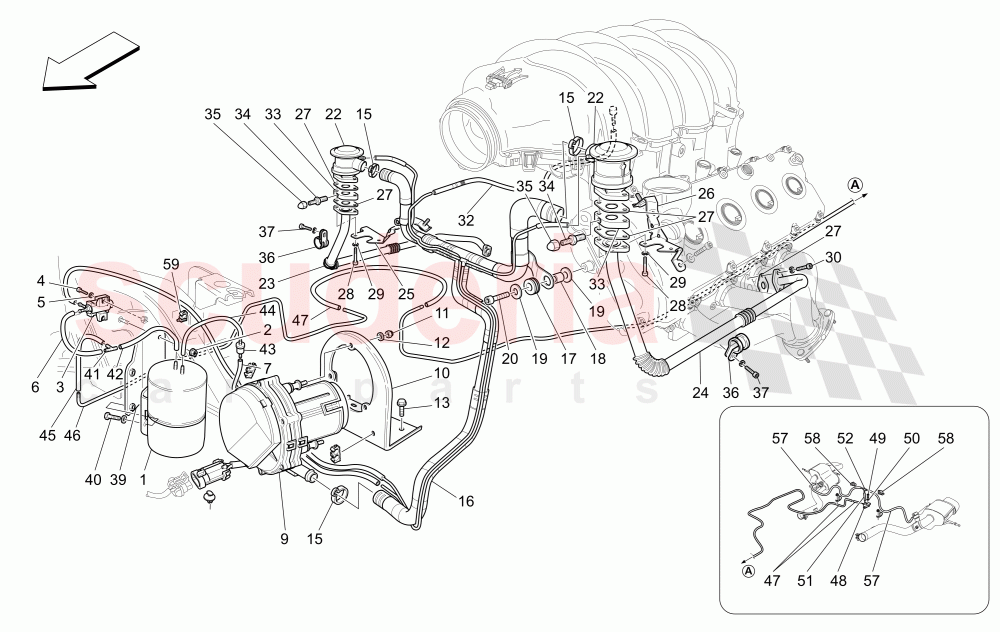 ADDITIONAL AIR SYSTEM of Maserati Maserati GranCabrio (2010-2012)