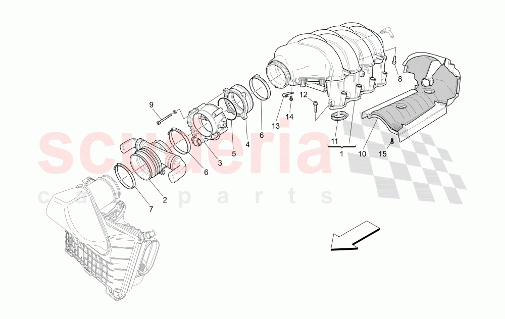 INTAKE MANIFOLD AND THROTTLE BODY of Maserati Maserati GranTurismo (2017+) Sport Auto