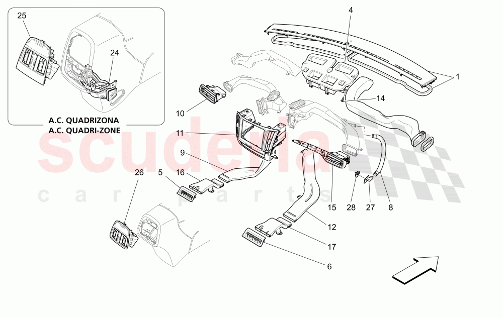 A/C UNIT: DIFFUSION of Maserati Maserati Levante (2017+) Diesel