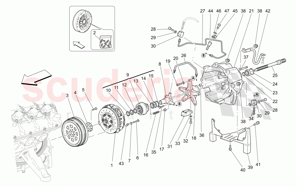 CLUTCH DISCS AND HOUSING FOR MECHANICAL GEARBOX (Not for F1) of Maserati Maserati 4200 Spyder (2005-2007) GT