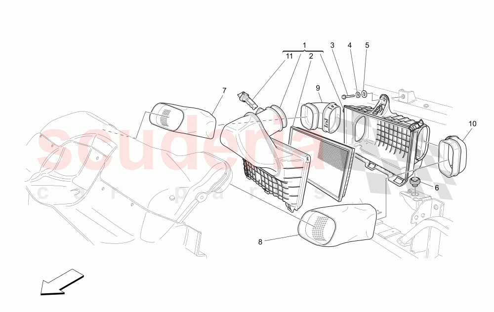 AIR FILTER, AIR INTAKE AND DUCTS of Maserati Maserati GranCabrio (2016+) MC