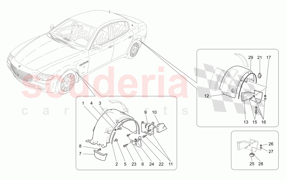 WHEELHOUSE AND LIDS of Maserati Maserati Quattroporte (2008-2012) 4.2