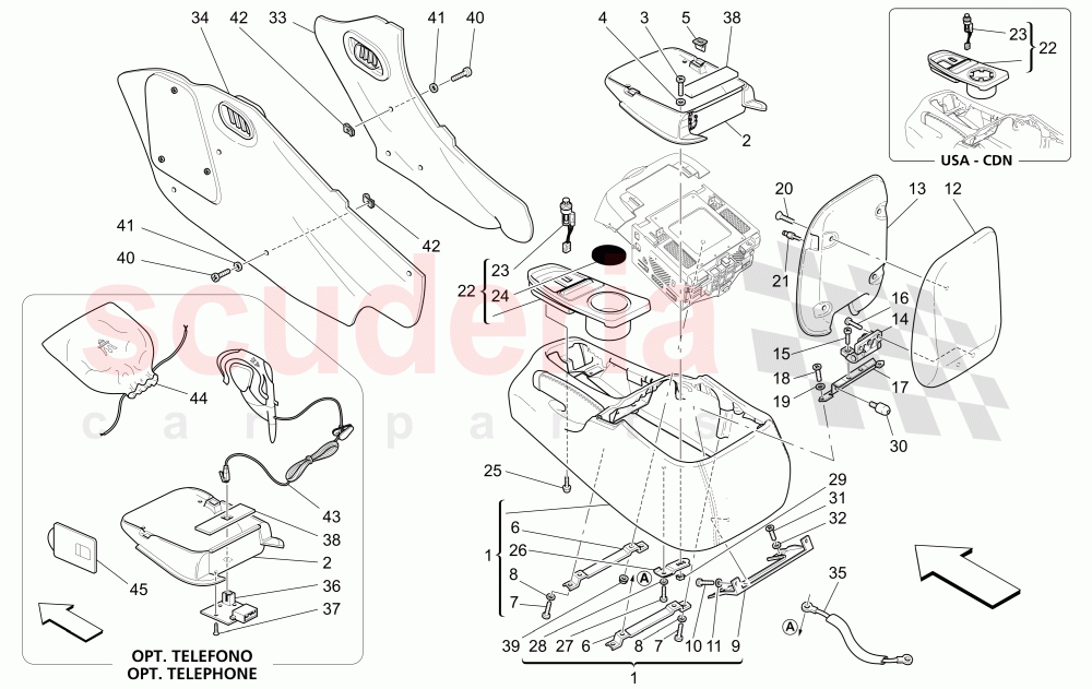 ACCESSORY CONSOLE AND CENTRE CONSOLE of Maserati Maserati 4200 Spyder (2005-2007) CC