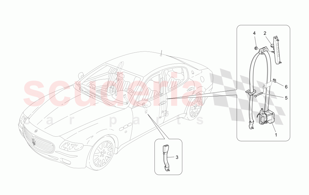 FRONT SEATBELTS of Maserati Maserati Quattroporte (2008-2012) 4.2
