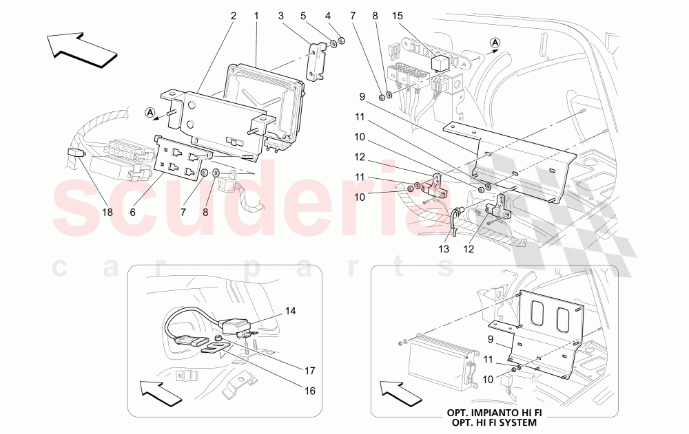 TRUNK COMPARTMENT CONTROL UNITS (R.H. Side) of Maserati Maserati GranSport Coupe (2005-2007)