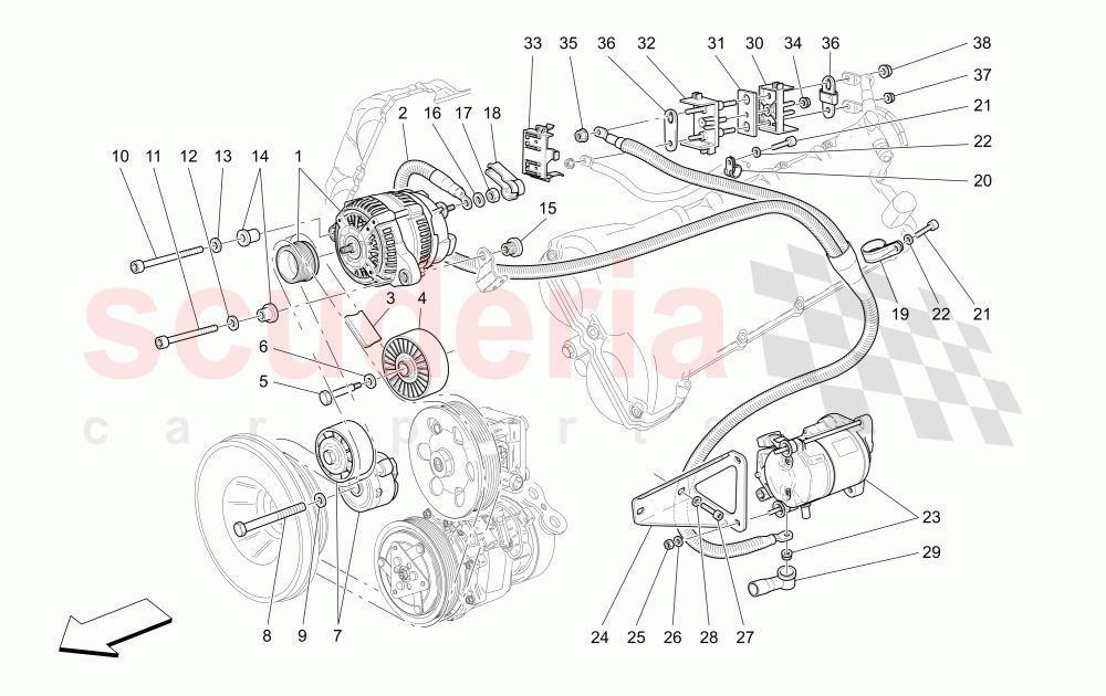 ALTERNATOR AND STARTING MOTOR of Maserati Maserati 4200 Coupe (2005-2007) CC