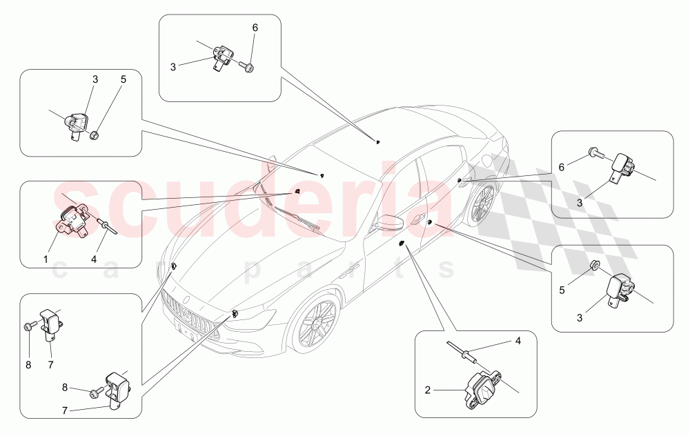 CRASH SENSORS of Maserati Maserati Ghibli (2014-2016) S Q4