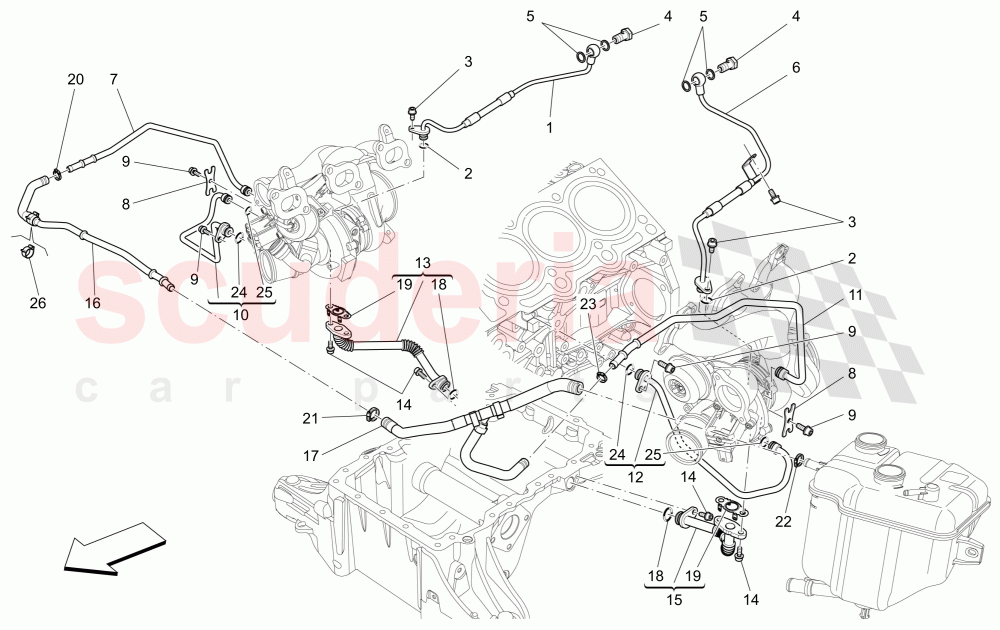 TURBOCHARGING SYSTEM: LUBRICATION AND COOLING of Maserati Maserati Levante (2017+)