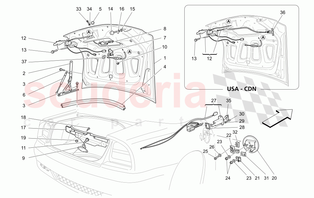 REAR LID (Includes fuel tank door) of Maserati Maserati 4200 Spyder (2005-2007) CC