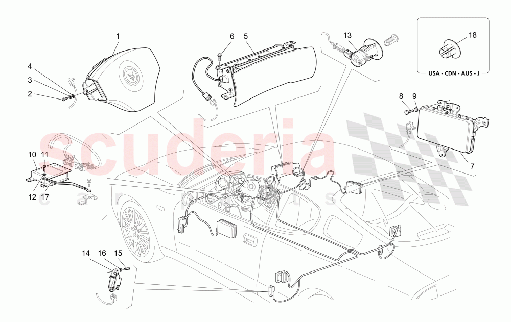 AIRBAG SYSTEM of Maserati Maserati 4200 Coupe (2002-2004) CC