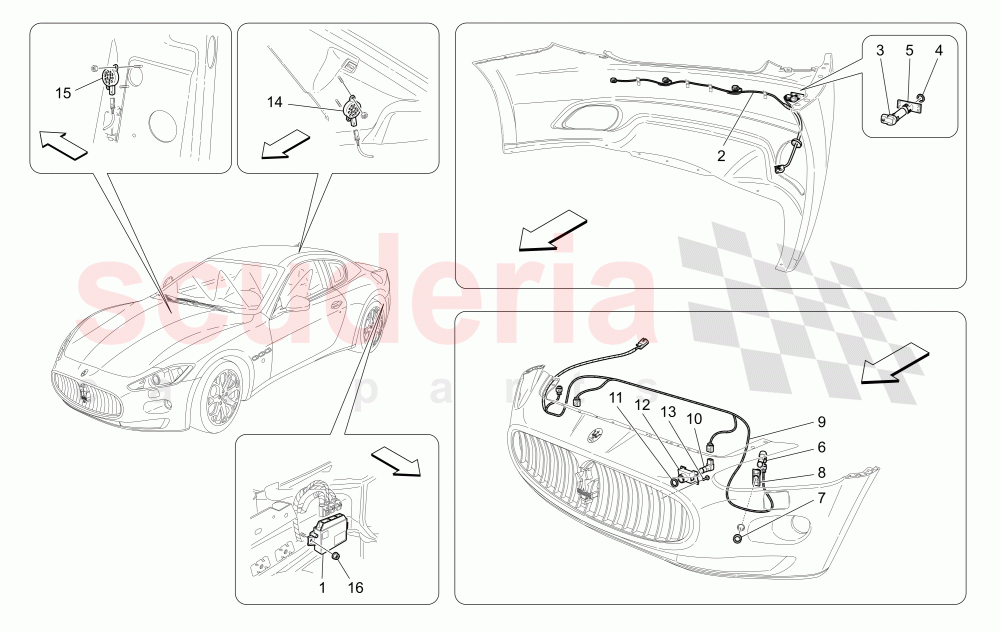 PARKING SENSORS of Maserati Maserati GranTurismo (2007-2010) Auto