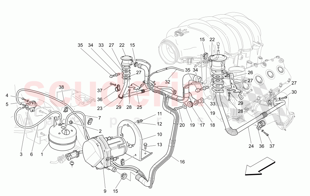 ADDITIONAL AIR SYSTEM (Not available with: Sport GTS, Awards Edition) of Maserati Maserati Quattroporte (2008-2012) S 4.7