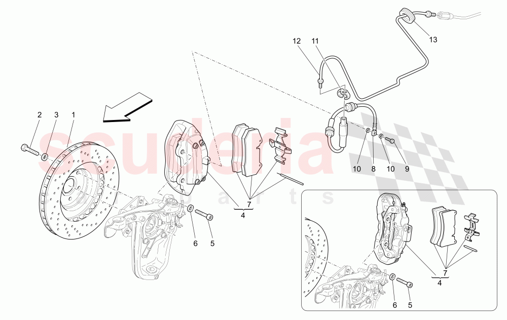 BRAKING DEVICES ON FRONT WHEELS of Maserati Maserati GranTurismo (2017+) Sport Auto