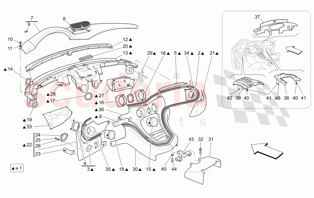 DASHBOARD UNIT of Maserati Maserati GranSport Coupe (2005-2007)