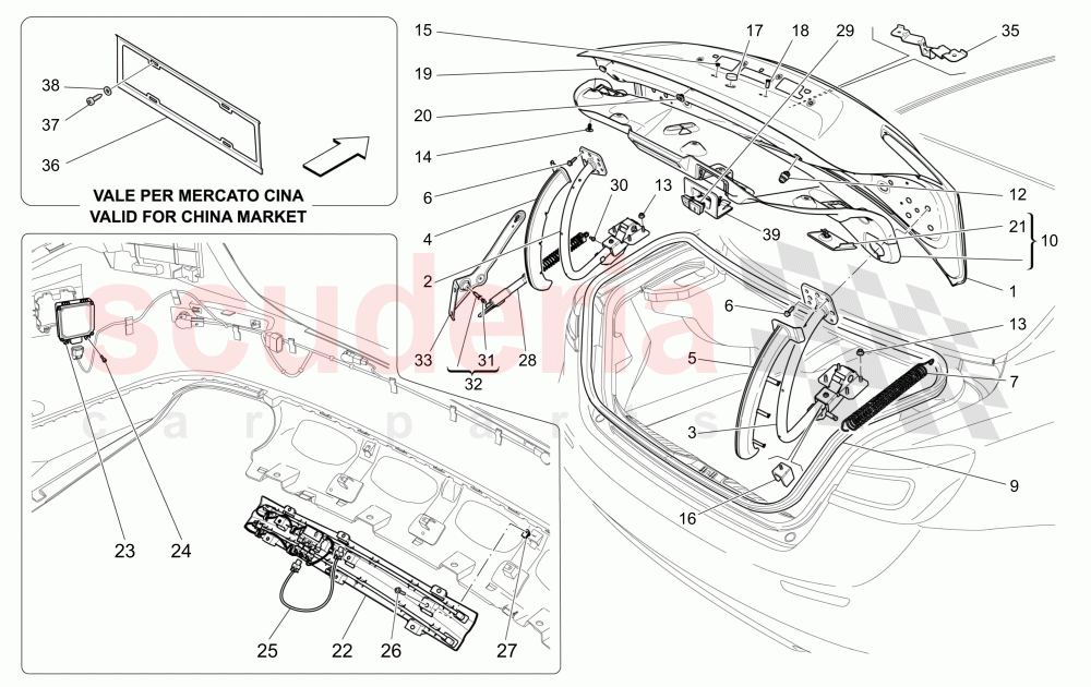 REAR LID (Available with: POWER LIFTGATE WITH KICK SENSOR) of Maserati Maserati Ghibli (2017+) Diesel