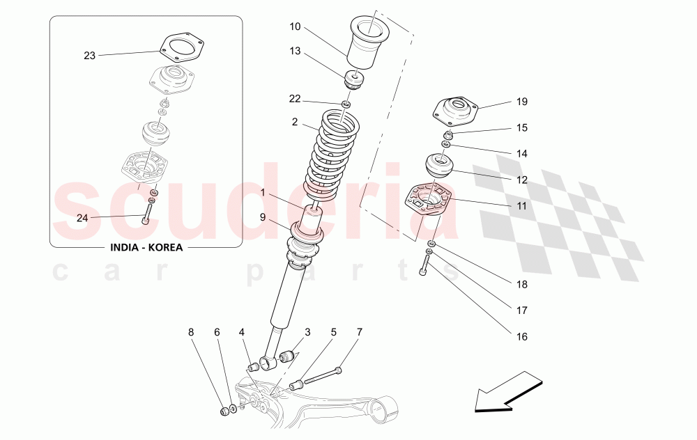 FRONT SHOCK ABSORBER DEVICES (Not available with: Skyhook System) of Maserati Maserati GranTurismo (2008-2010) S