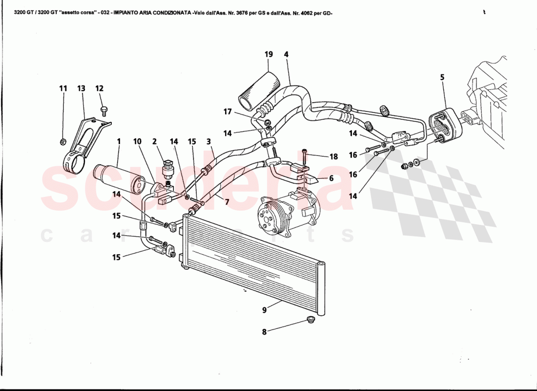 AIR CONDITIONING SYSTEM - Valid from Ass.Nr.3676 for GS and from Ass.Nr.4062 for GD- of Maserati Maserati 3200 GT / Assetto Corsa