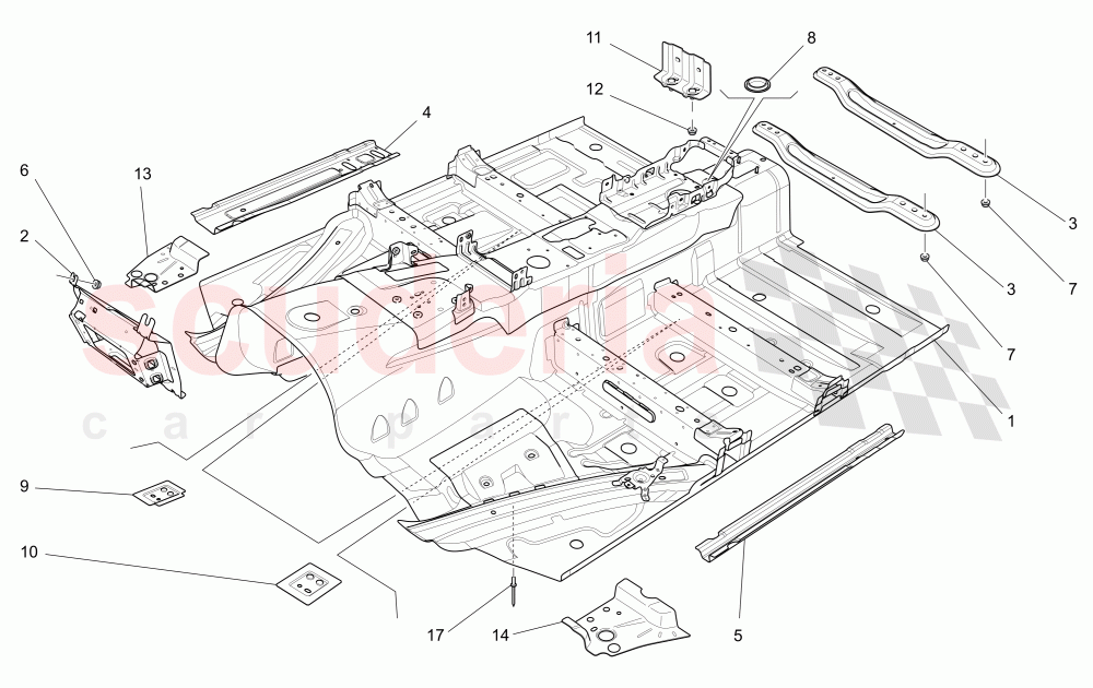 CENTRAL STRUCTURAL FRAMES AND SHEET PANELS of Maserati Maserati Ghibli (2017+)