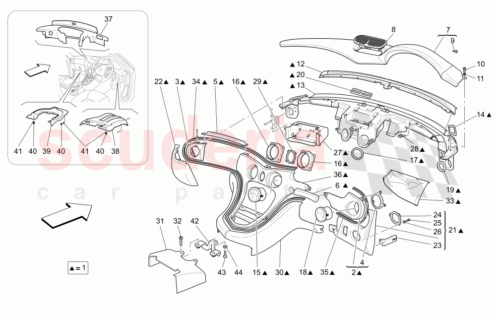 DASHBOARD UNIT of Maserati Maserati GranSport Spyder (2005-2007)