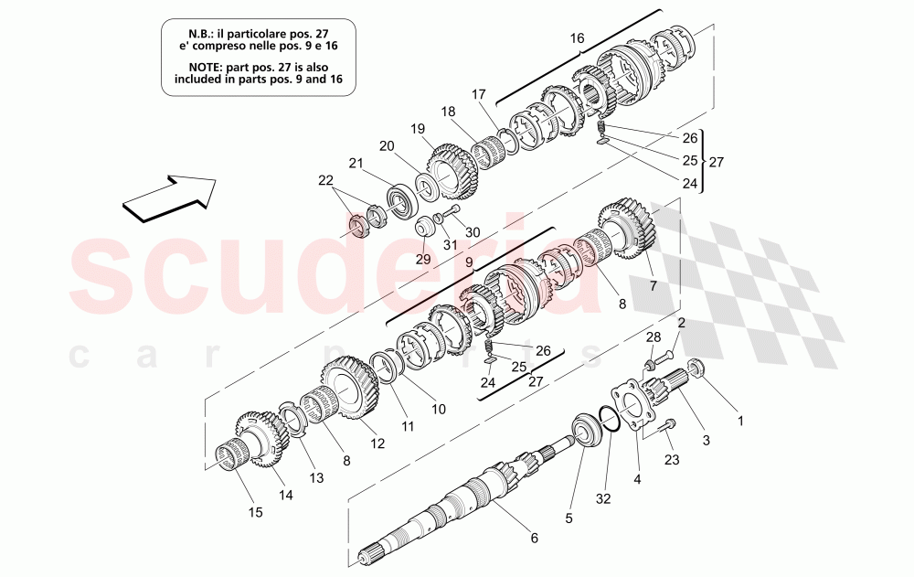 MAIN SHAFT GEARS of Maserati Maserati 4200 Coupe (2002-2004) CC